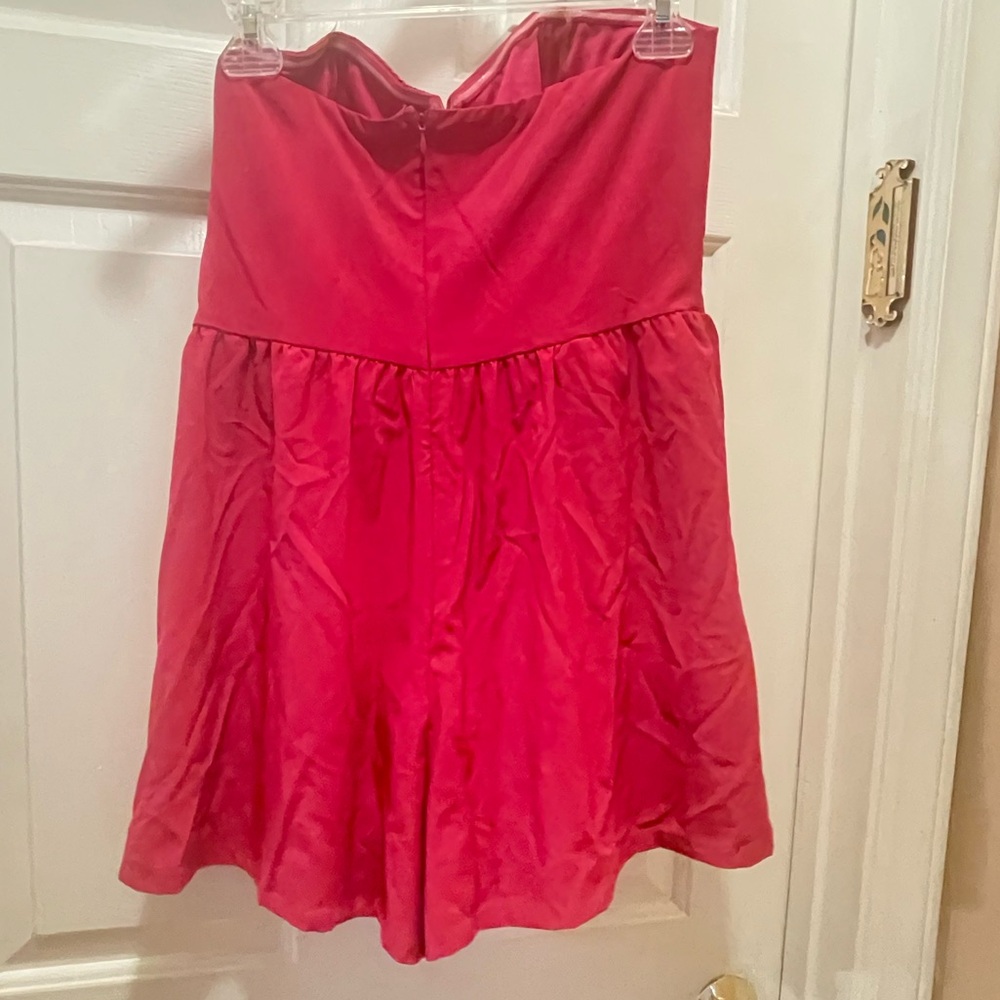 Mittoshop Hibiscus Pink Strapless One-Piece Lined Romper Jumper Womens Large NWT - Picture 10 of 14